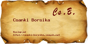 Csanki Borsika névjegykártya